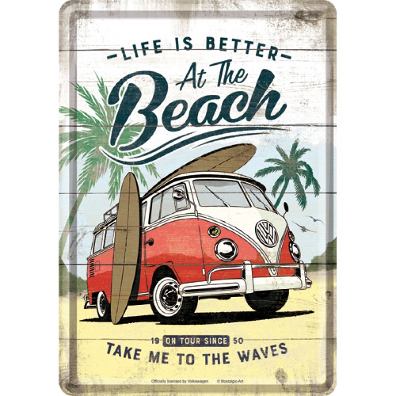 Nostalgic Μεταλλική κάρτα σε φάκελο Volkswagen VW Bulli - Beach