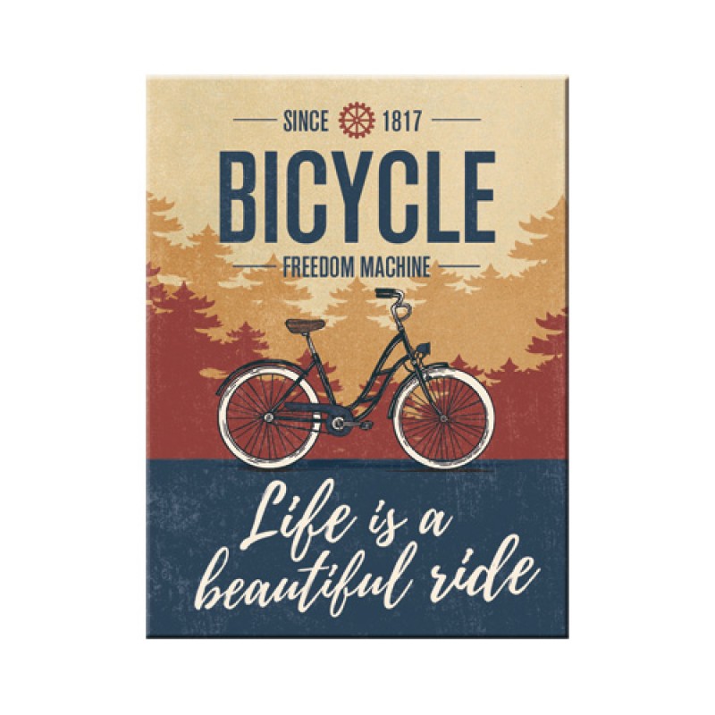 Nostalgic Μεταλλικό μαγνητάκι Achtung Bicycle - Beautiful Ride