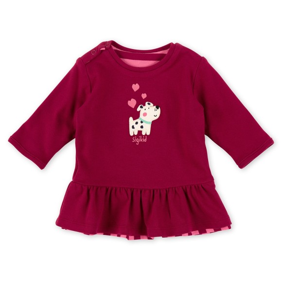 Size 080 Sigikid Φόρεμα δύο όψεων με εφέ φούστας και κέντημα μπορντό/ριγέ Size 080 Sigikid Φόρεμα δύο όψεων με εφέ φούστας και κέντημα μπορντό/ριγέ