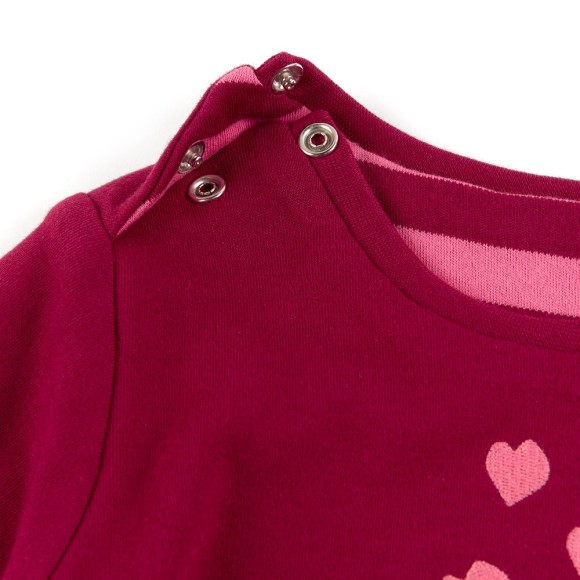Size 080 Sigikid Φόρεμα δύο όψεων με εφέ φούστας και κέντημα μπορντό/ριγέ Size 080 Sigikid Φόρεμα δύο όψεων με εφέ φούστας και κέντημα μπορντό/ριγέ