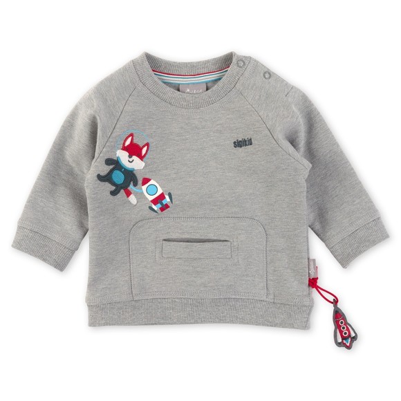 Size 092 Sigikid Φούτερ με κέντημα και τσέπη γκρι Size 092 Sigikid Φούτερ με κέντημα και τσέπη γκρι